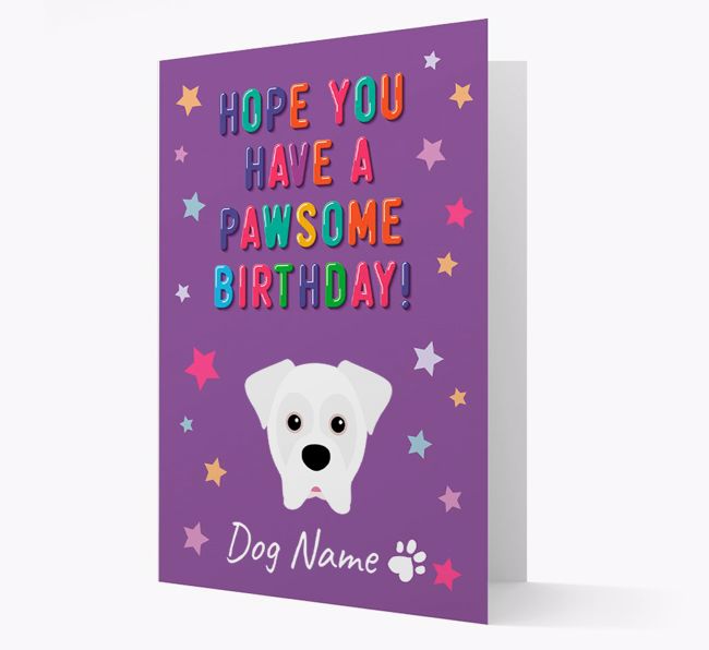 Personalised Card 'Hope You Have A Pawesome Birthday' with {breedCommonName} Icon